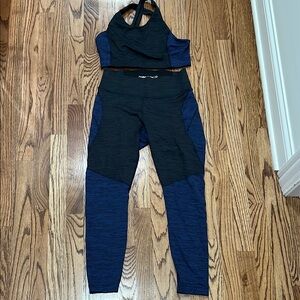Outdoor Voices Black and Blue Workout Set